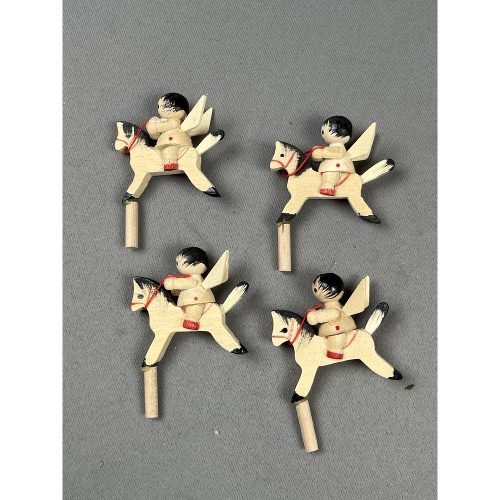 VTG Christmas Miniature Erzgebirge Angel On Horse Ornaments Pegs German‎ Lot 4 - Picture 7 of 12